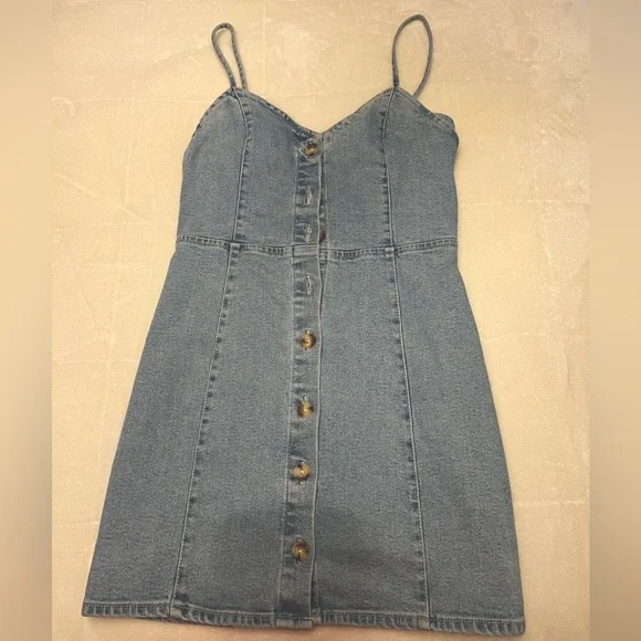 Zara Light Blue Denim Dress size Small - Picture 8 of 11